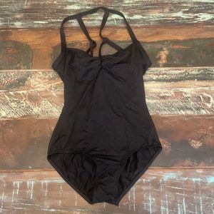 Black plume leotard